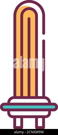 Water heating color line icon on white background. A heating element. Pictogram for web page, mobile app, promo. UI UX GUI design element. Stock Vector