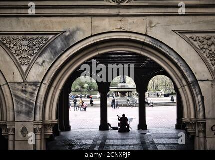 The lower passage of Bethesda Terrace, Central Park, upper Manhattan, New  York city, USA Stock Photo - Alamy