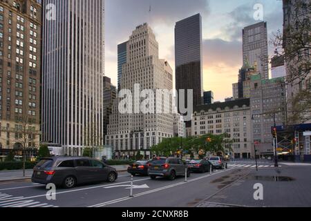 New York, NY / USA - April 26 2020: 5th avenue with no people around during coronavirus pandemic Stock Photo