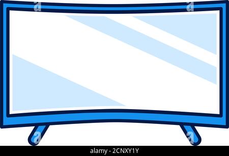 Curved screen color line icon. Type of tv screen. Allowing a wider field of view. Pictogram for web page, mobile app, promo. UI UX GUI design element Stock Vector