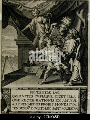 . Virtutes cardinales ethico emblemate expressae : ad praenob. et generos. dominum D. Franciscum de Kinschot, equitem ordinis S. Iacobi, etc . ue iubar pomp^ flrepiturnque: quadrigas Non folus ruttlo tramtte Phocbus agit:Terra auratarum quatttur jplendore rotarum: Tot fub quadrpjugis terra Jattfcit equis,^uo properant ? fepe ad lauta; dtfbendia fortis: K^etiC, pauperies a^ltima fipe loco eH.Sluam Diu£ ejficiunt quatuor prjebentquei Quadriga Veclorem ad fummas commoda ducit opes.Kdbur huic Dea dat Fortis j Moderaca lupatos, Temonem Prudens dirigtt^ ^qua rotas,Hac tutum per mille ^zfehtt difcrim Stock Photo