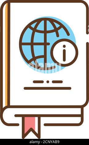 Encyclopedia color line icon. Summaries of knowledge either from all branches or from a particular field or discipline. Pictogram for web page, mobile Stock Vector