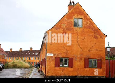 Terraced Nyboder homes in Copenhagen Stock Photo