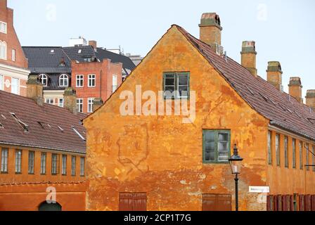 Terraced Nyboder homes in Copenhagen Stock Photo