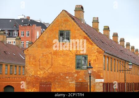 Terraced Nyboder homes in Copenhagen Stock Photo