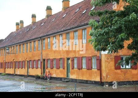 Terraced Nyboder homes in Copenhagen Stock Photo