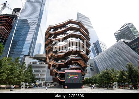 Manhattan, New York, USA. 18th Sep, 2020. An overall view of The Vessel at Hudson Yards in Manhattan, New York. Mandatory credit: Kostas Lymperopoulos/CSM/Alamy Live News Stock Photo