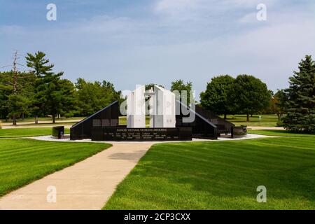 Springfield, Illinois / United States - September 16th, 2020 The Illinois Vietnam Veterans Memorial on a beautiful September day. Stock Photo