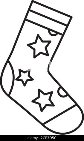 starry sock line style icon vector design Stock Vector