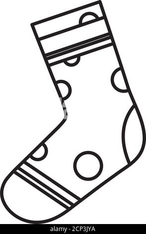 pointed sock line style icon vector design Stock Vector