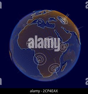 Africa on the globe, computer illustration. Stock Photo