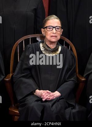 ***FILE PHOTO*** Ruth Bader Ginsburg Has Passed Away At 87. Associate Justice of the Supreme Court Ruth Bader Ginsburg poses during the official Supreme Court group portrait at the Supreme Court on November 30, 2018 in Washington, DC Credit: Kevin Dietsch/Pool via CNP /MediaPunch Credit: MediaPunch Inc/Alamy Live News Stock Photo