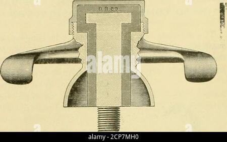 . The street railway review . TYPE K STRAIGHT LINE TROLLEY HANGER. thing new being brought out. The views show anelevation and cross section of the type K straight linetrolley hanger of the Ohio Brass Company, Mansfield,0., which is made in all the various styles necessary tosupport the trolley wire for the different suspensions ingeneral use. In design and method of working it has. SECTION OK INSULATED BOLT. some resemblance to the West End type. It is claimedthat the details of construction and proportion of metalinsulating parts have been changed, and give increasedelectrical and mechanical Stock Photo