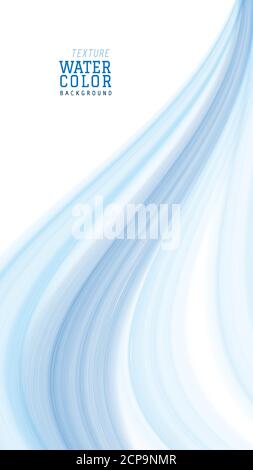 Modern bright blue wave curve abstract background creative with watercolor paintbrush. Artistic minimal design splatter brush vector used as element d Stock Vector