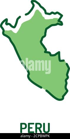 Peru vector map. Editable template with regions, cities, red pins and ...