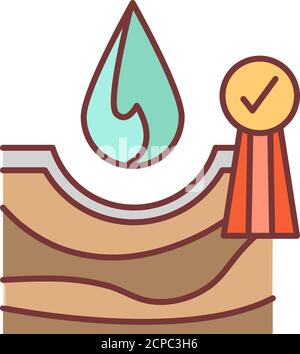 Water quality color line icon. Regular care of plants with water. Pictogram for web page, mobile app, promo. UI UX GUI design element. Editable stroke Stock Vector