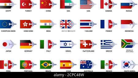 set of flags of different countries in flat style Stock Vector Image ...