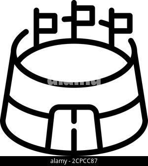 Coliseum Building Icon Vector Glyph Illustration Stock Vector Image ...