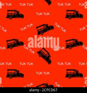 vector Seamless graphics The car name is TUK-TUK is the name of Thailand Stock Vector