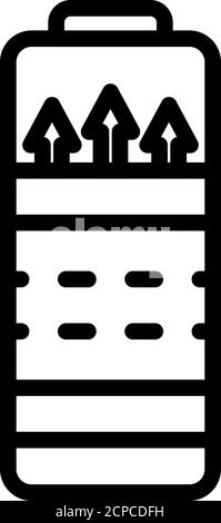 Charging battery process icon, outline style Stock Vector