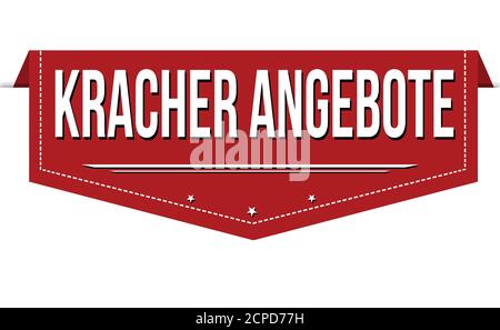 Special offer on german language ( Kracher Angebote ) banner design on white background, vector illustration Stock Vector