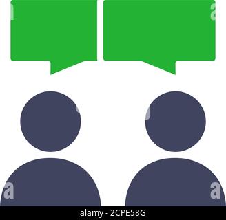 Two persons with speech bubbles colored icon. Conversation, diskussion, feedback, review symbol Stock Vector