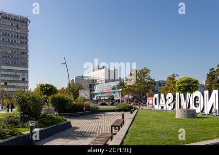 Novi Sad, Serbia - August 31, 2020: Gazprom - Nis business building company headquarters in Novi Sad Stock Photo