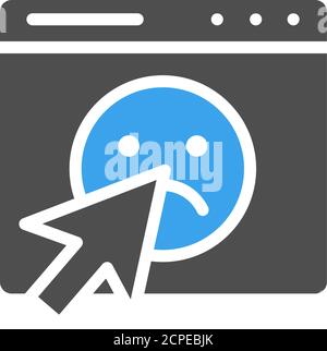 Email, webpage with sad face colored icon. Customer satisfaction, feedback, emoji rating in message symbol Stock Vector