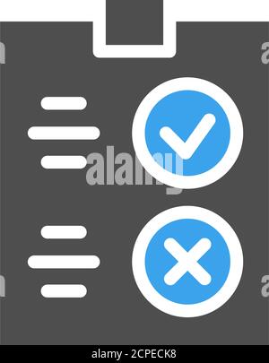 Questionnaire for evaluating service colored icon. Tablet with paper to the rating, test with correct and incorrect checkmarks symbol Stock Vector