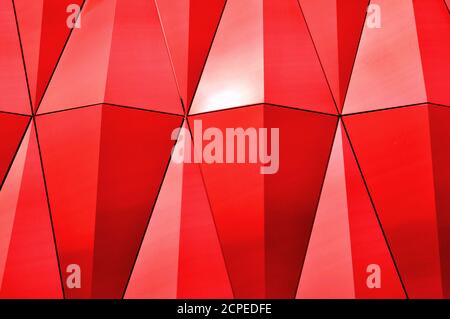Crystal-shaped stainless steel mirror surface. Wall decoration. Stock Photo