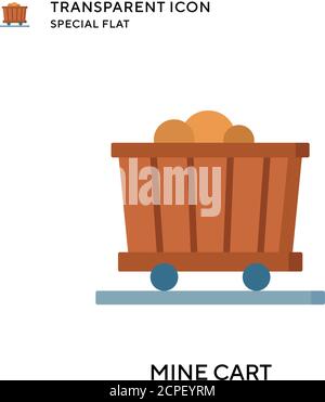 Mine cart vector icon. Flat style illustration. EPS 10 vector. Stock Vector