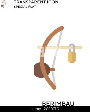 Berimbau vector icon. Flat style illustration. EPS 10 vector. Stock Vector