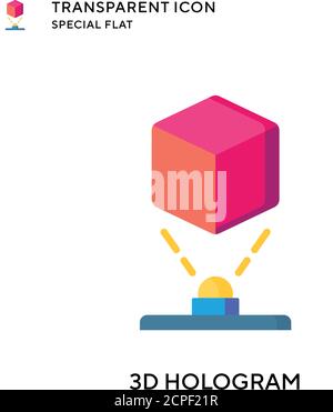 3d hologram vector icon. Flat style illustration. EPS 10 vector. Stock Vector
