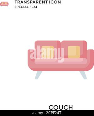 Couch vector icon. Flat style illustration. EPS 10 vector. Stock Vector