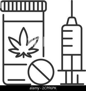 Drug abuse concept icon. Narcotic, opioid addiction idea thin line ...