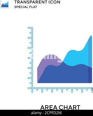 Area chart vector icon. Flat style illustration. EPS 10 vector. Stock Vector