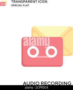 Audio recording vector icon. Flat style illustration. EPS 10 vector. Stock Vector
