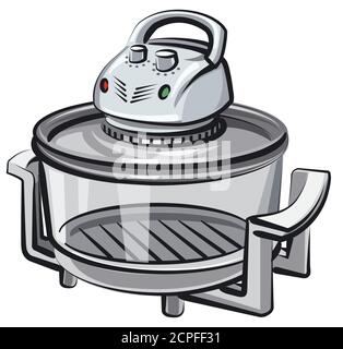 illustration of the aerogrill kitchen appliance on the white background Stock Vector