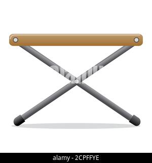 illustration of the folding table on the white background Stock Vector