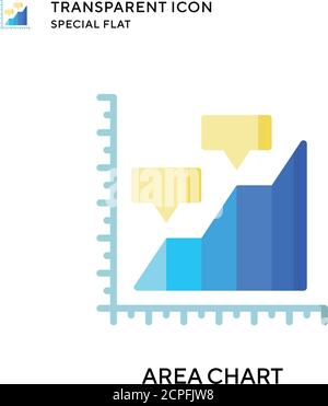 Area chart vector icon. Flat style illustration. EPS 10 vector. Stock Vector