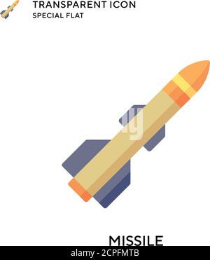 Missile vector icon. Flat style illustration. EPS 10 vector. Stock Vector