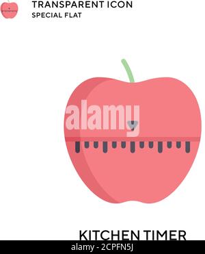 Kitchen timer vector icon. Flat style illustration. EPS 10 vector. Stock Vector