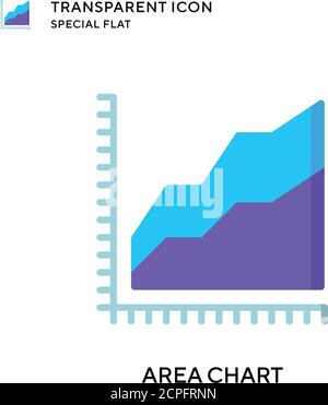 Area chart vector icon. Flat style illustration. EPS 10 vector. Stock Vector