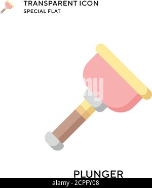 Plunger vector icon. Flat style illustration. EPS 10 vector. Stock Vector