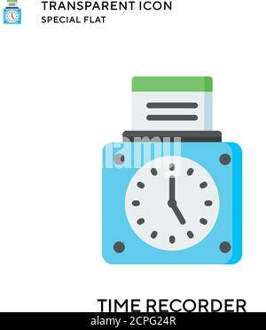 Time recorder vector icon. Flat style illustration. EPS 10 vector. Stock Vector