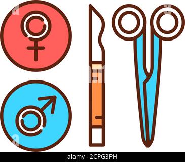 Sterilization color line icon. Birth control. Pictogram for web page, mobile app, promo. UI UX GUI design element. Editable stroke. Stock Vector
