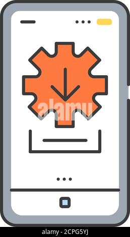 Installer color line icon. Tool for installing, updating, and configuring your products safely, securely. Pictogram for web page, mobile app. UI UX Stock Vector