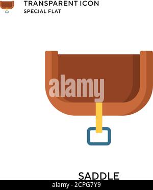 Western style saddle flat icon. Outline horse saddle vector element ...