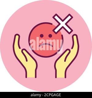 Self control color line icon. Ability to regulate one's emotions, thoughts, and behavior in the face of temptations and impulses. Pictogram for web Stock Vector