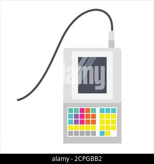 Device for data entry and monitoring. Electronic device with buttons and monitor. Vector graphics on an isolated background. Vector illustration Stock Vector
